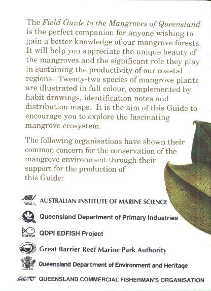 Field Guide to the Mangroves of Queensland - rückseite